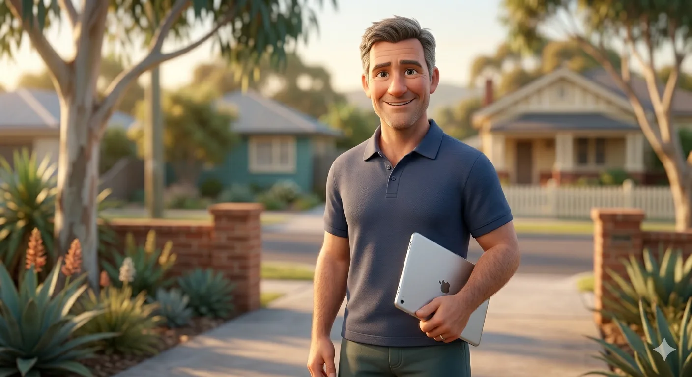 A friendly technician helping at a home visit